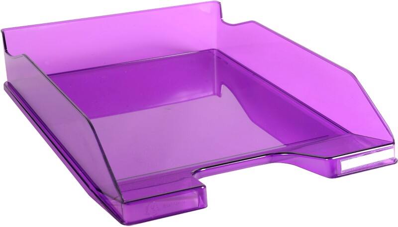 Corbeille à courrier Exacompta Combo 2 Classic Polystyrène Violet transparent A4+ 25,5 x 34,7 x 6,5 cm