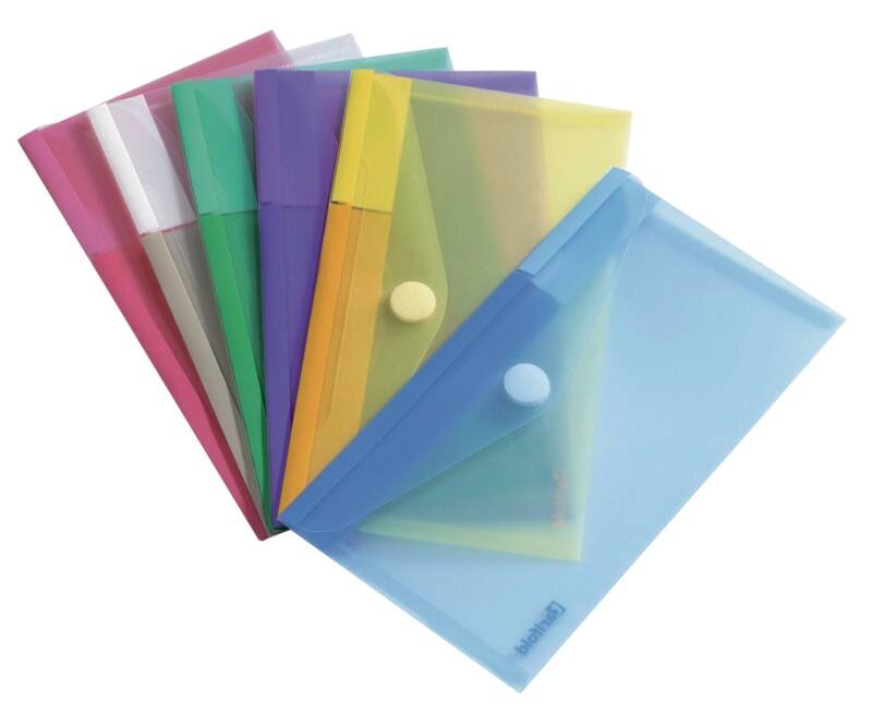 Pochettes Djois Color Collection 510279 Velcro PP (Polypropylène) Portrait et Paysage 13,5 (l) x 25 (H) cm Assortiment 6 Unités