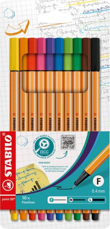 Stylo-feutre STABILO point 88 Pointe fine 0,4 mm Assortiment 10 unités