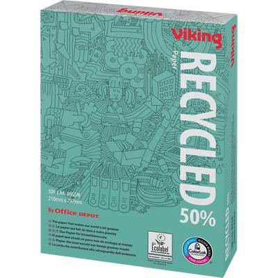 Papier imprimante Recycled A4 Viking Blanc Recycled 50% 80 g/m² Lisse 500 Feuilles