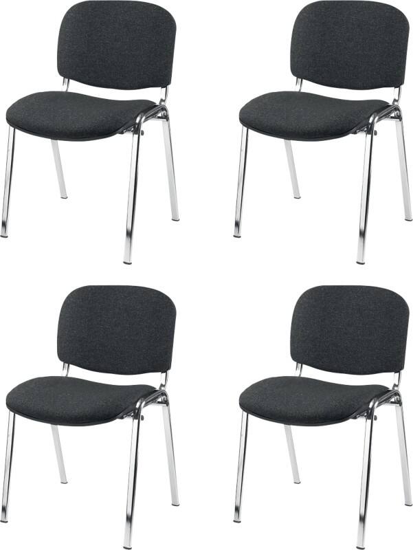 Chaise visiteur Nowy Styl ISO Plus Empilable Tissu Gris 4 unités