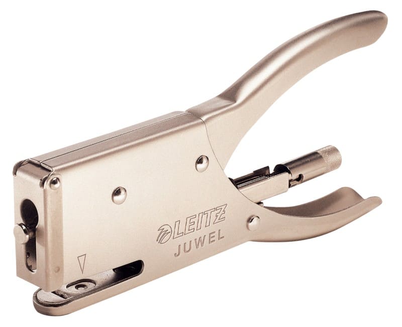 Pince agrafeuse Leitz JUWEL 5556 demi bande argenté 12 feuilles Juwel 4 mm métal