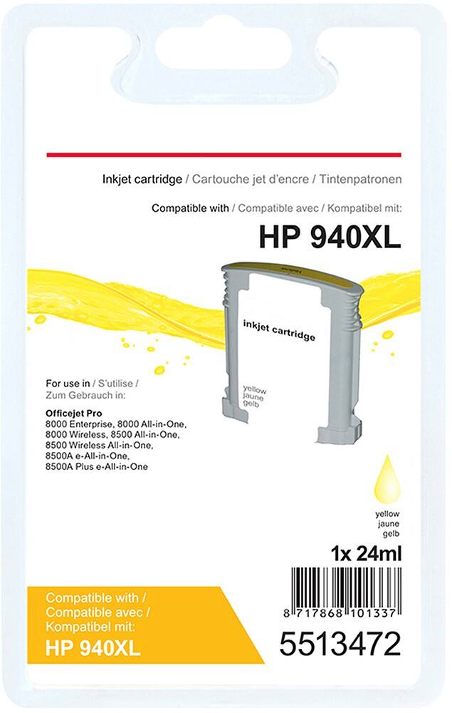 Cartouche jet d'encre Office Depot Compatible HP 940XL Jaune C4909AE