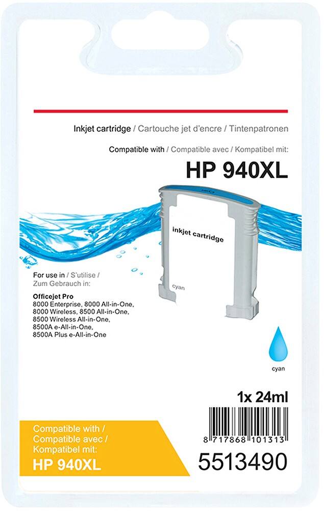 Cartouche jet d'encre Office Depot Compatible HP 940XL Cyan C4907AE