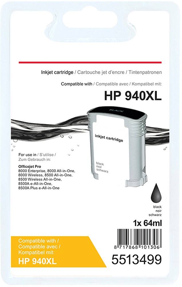 Cartouche jet d'encre Office Depot Compatible HP 940XL Noir C4906AE