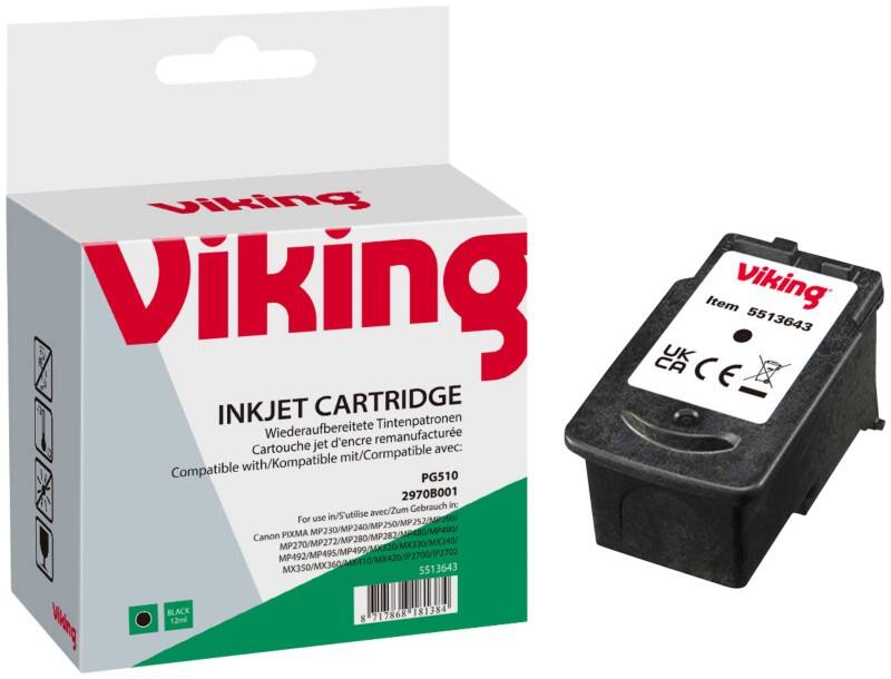 Cartouche jet d'encre Viking Compatible Canon PG-510BK Noir