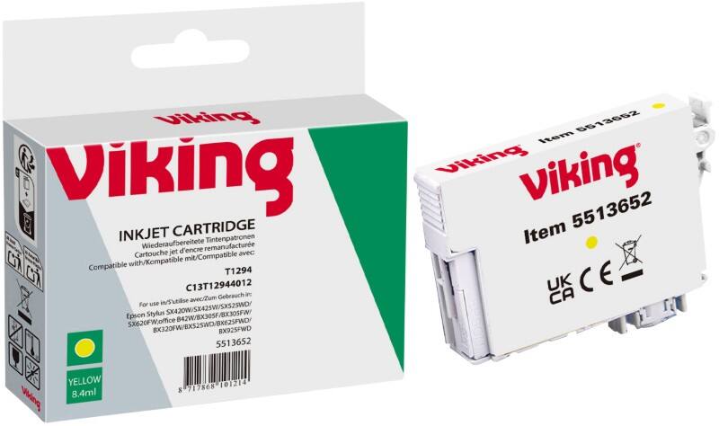Cartouche jet d'encre Viking Compatible Epson T1294 Jaune T12944010