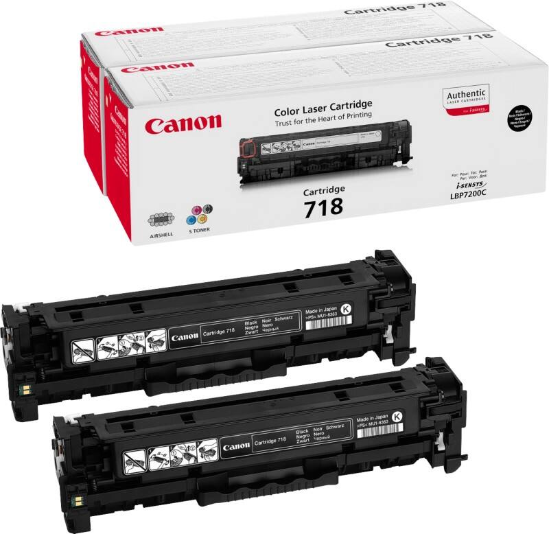 Toner 718BK2 D'origine Canon Noir Duopack 2 Unités