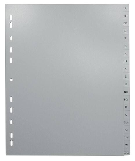 Intercalaires alphabétiques A - Z Viking A4+ Gris 20 intercalaires PP (Polypropylène) 11 Perforations 400195030