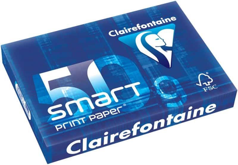 Papier imprimante Clairefontaine Smart Print A4 50 g/m² Brillant Blanc 500 feuilles