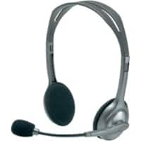 Casque filaire Logitech H110 Sur tête Antibruit Connecteur 3.5 mm Avec microphone Argenté, gris