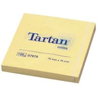 Notes Tartan Jaune 76 x 76 mm 100 Feuilles