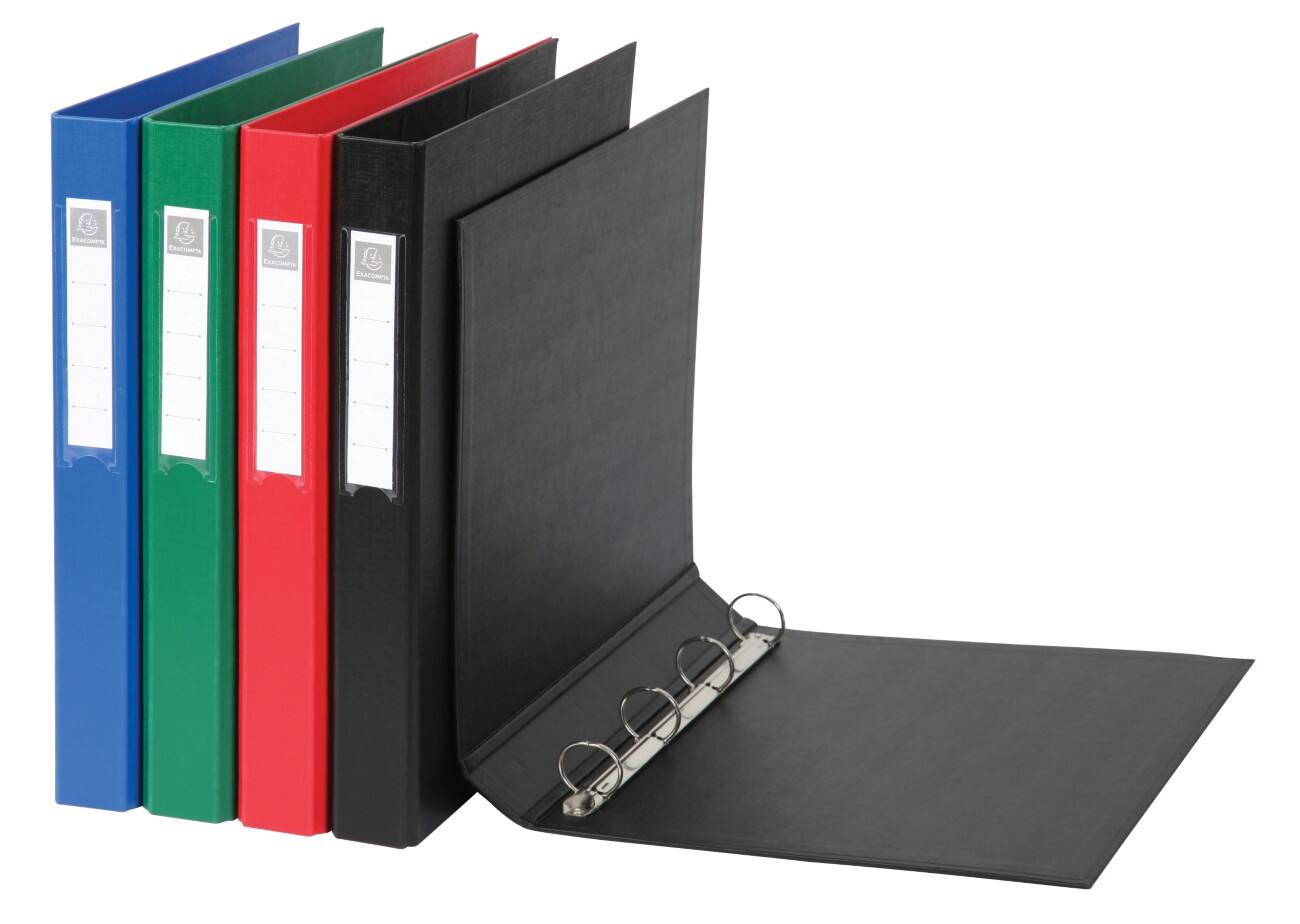 Classeur Exacompta 4 anneaux 25 mm Carton, Polypropylène A4 Assortiment 10 Unités