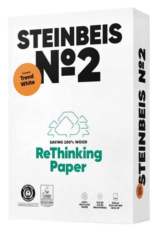 Papier imprimante Steinbeis Trend No. 2 A4 100% Recyclé 80 g/m² Mat Blanc 500 Feuilles