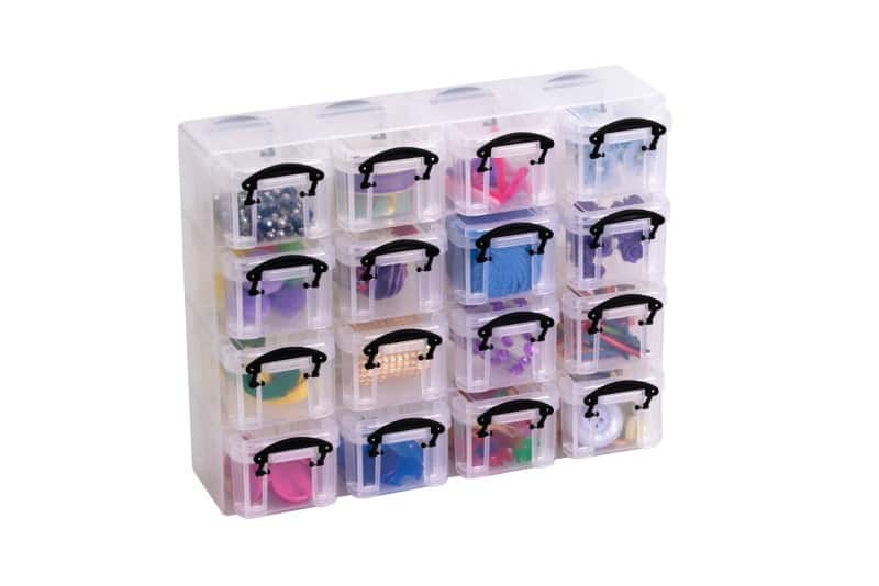 Boîte de rangement Really Useful Box Plastique 0,14 L Noir, transparent 28 x 6,5 x 22,4 cm 16 Unités
