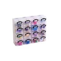 Module de rangement Really Useful Box 0.14CX16ORG 0,14 l Transparent, Noir Plastique 28 x 6,5 x 22,4 cm 16 Unités