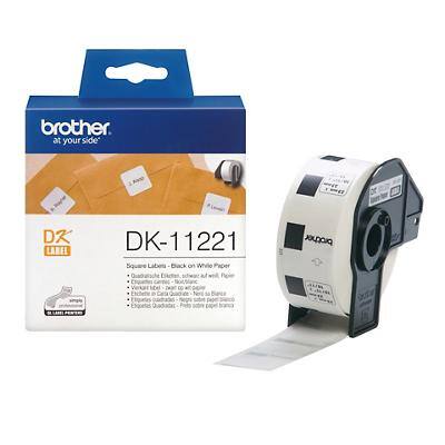 Étiquettes transfert thermique Brother DK-11221 23 x 23 mm Blanc 100 Unités de 10 Étiquettes