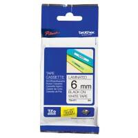 Ruban d’étiquettes Brother TZe-211 d’origine en continu Autocollantes Noir sur blanc 6 mm x 8 m