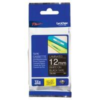 Ruban d’étiquettes Brother TZe-335 d’origine en continu Autocollantes Blanc sur noir 12 mm x 8 m