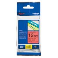 Rouleau d’étiquettes Brother TZe-431 d’origine en continu Autocollantes Noir sur rouge 12 mm x 8 m