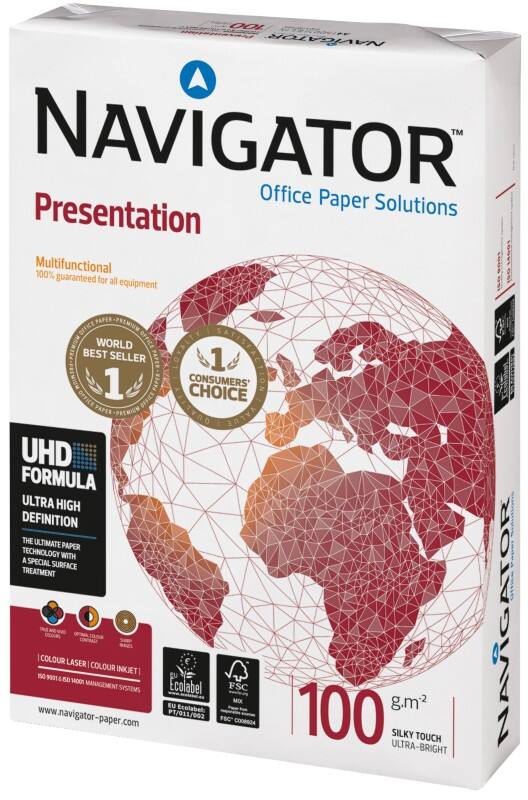 Papier imprimante Navigator Presentation A4 100 g/m² Mat Blanc 500 Feuilles