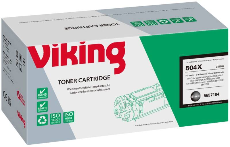 Toner Viking 504X compatible HP CE250X Noir