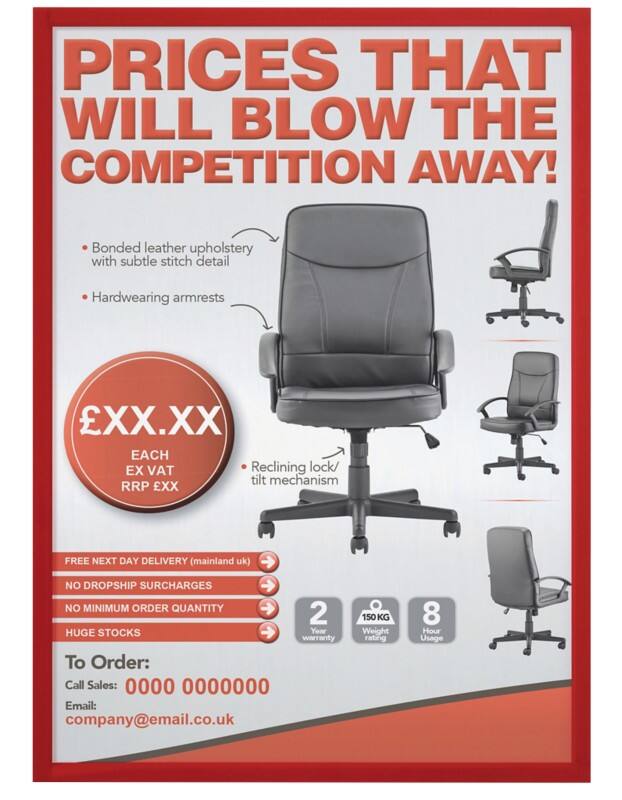 Cadre d'affichage Franken X-tra!Line A4 Magnétique Rouge ITSA4M/5 01 23 (L) x 31,7 (H) cm 5 Unités