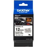 Rouleau d’étiquettes Brother TZe-FX231 d’origine Autocollantes, flexibles Noir sur blanc 12 mm x 8 m