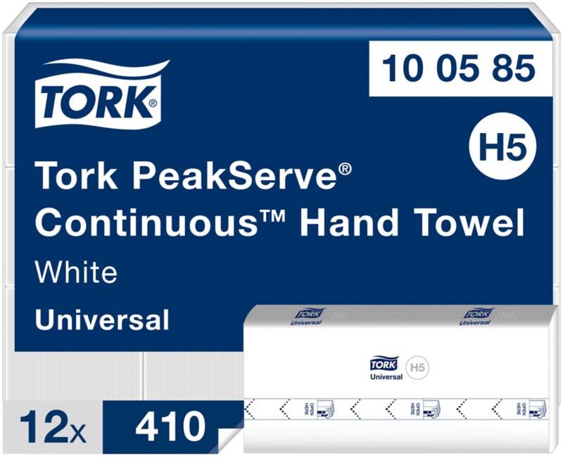 Essuie-mains Tork Peakserve Universal H5 Pliage en Z Blanc 1 épaisseur 100585 12 Unités de 410 Feuilles