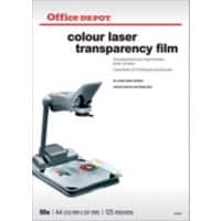 Transparents pour imprimantes laser couleur Office Depot 125 Microns A4 Transparent 50 Feuilles