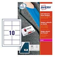 Badges adhésifs Avery repositionnables 80 x 50 mm Blanc Paquet de 200 (20 feuilles de 10 étiquettes)