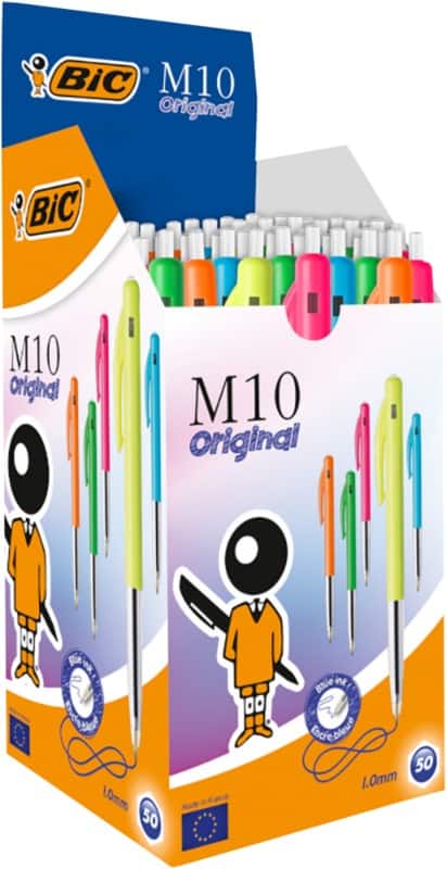 Stylo-bille BIC Pastel M10 Rétractable Bleu 0,7 mm Moyen Bille 50 Unités