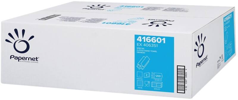 Essuie-mains Papernet Special  Pliage en Z Blanc 65% 2 épaisseurs 416601 20 Unités de 200 Feuilles