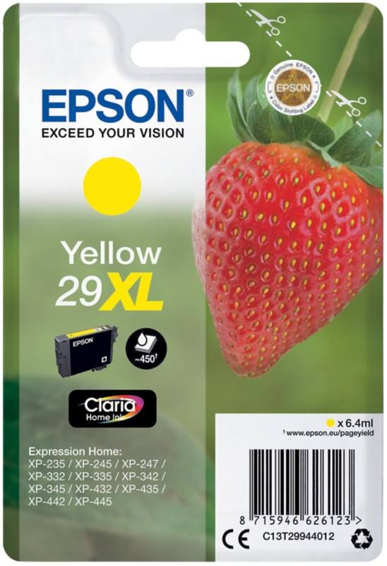 Cartouche jet d'encre Epson 29XL D'origine C13T29944012 Jaune