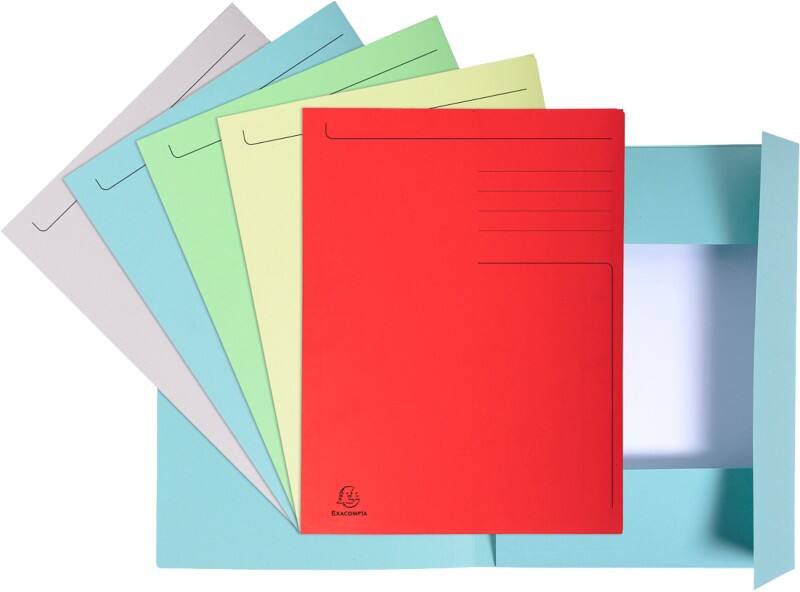 Farde à 3 rabats Exacompta A4 (22,5 x 29,7 cm) Recyclé Assortiment de couleurs Carte manila 24 x 0,3 x 32 cm 10 Unités