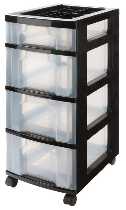 Module de rangement Really Useful Box Plastique 43 L Noir, transparent 30 x 42 x 72,5 cm