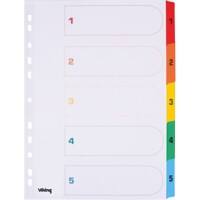 Onglets imprimés Office Depot carte, mylar 170 g/m² A4 5 intercalaires Blanc onglets assortis