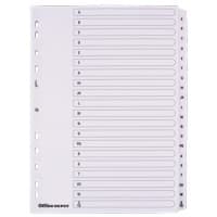 Intercalaires alphabetiques Office Depot carte, mylar 170 g/m² A4 20 intercalaires Blanc