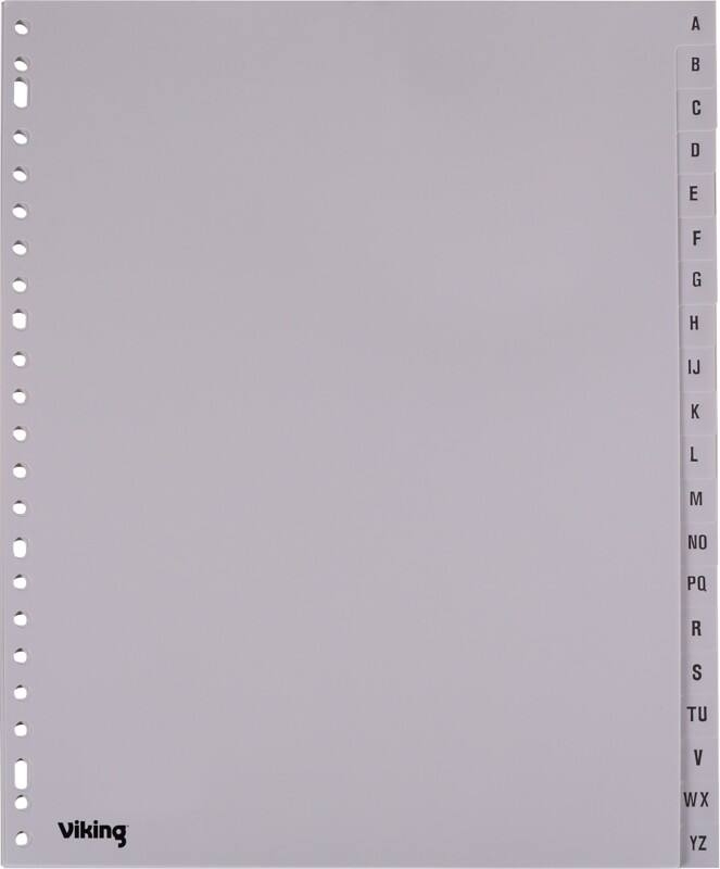 Intercalaires alphabétiques A - Z Viking A4 Gris 20 intercalaires PP (Polypropylène) 23 Perforations 400195035