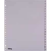 Intercalaires Office Depot Alphabetical A - Z A4 Extra large Gris Polypropylène Rectangulaire 20 Perforations 5915034 20 Feuilles