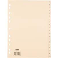 Intercalaires alphabétiques Standard A - Z Viking 100% Recyclé A4 Chamois 20 intercalaires Papier 11 Perforations