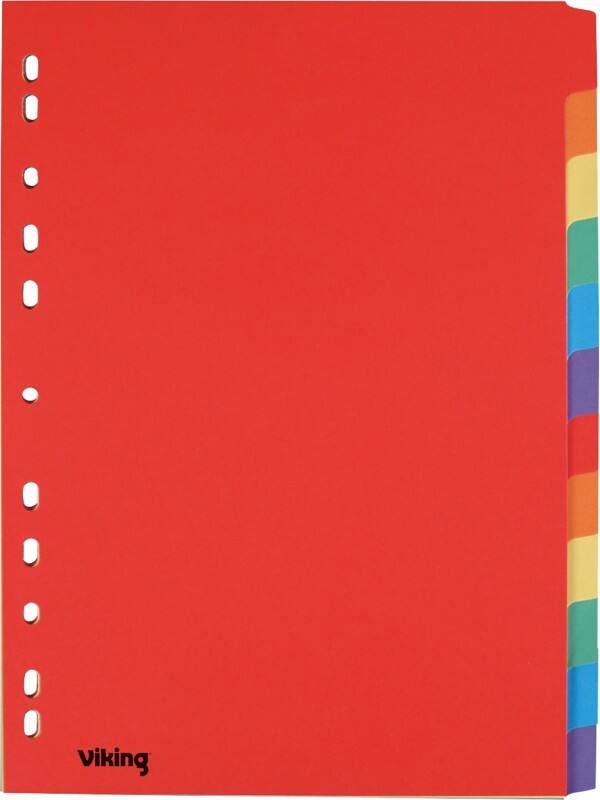 Intercalaires vierges Standard Vierge Viking A4 Assortiment 12 intercalaires 175 g/m² Manille 11 Perforations 5915772 12 Feuilles