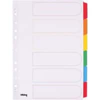 Intercalaires Office Depot Vierge A4 Assortiment 6 intercalaires Carton Rectangulaire 11 Perforations 28090 6 Feuilles
