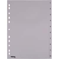 Intercalaires numériques Office Depot polypropylène A4 10 intercalaires 1 à 10 11 trous Gris