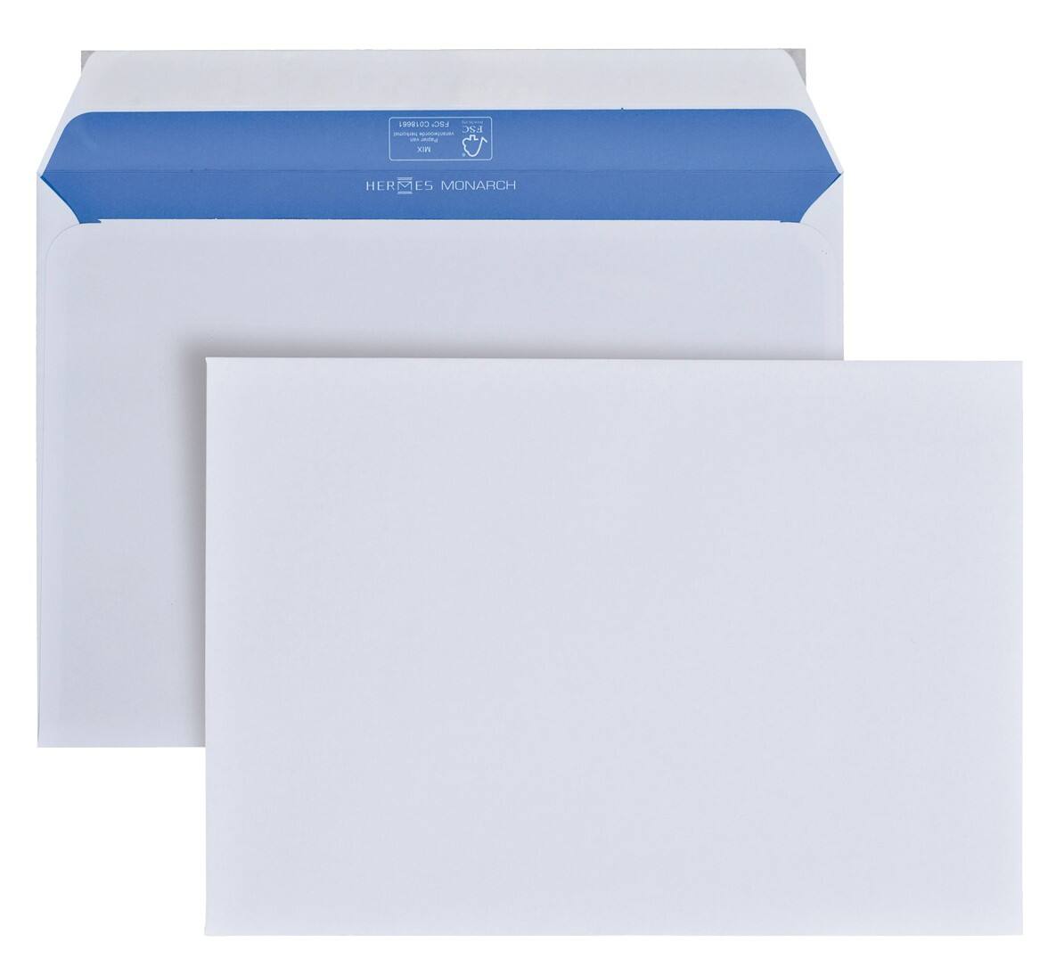 Enveloppes Hermes C6 80 g/m² Blanc Sans Fenêtre Bande adhésive 500 Unités