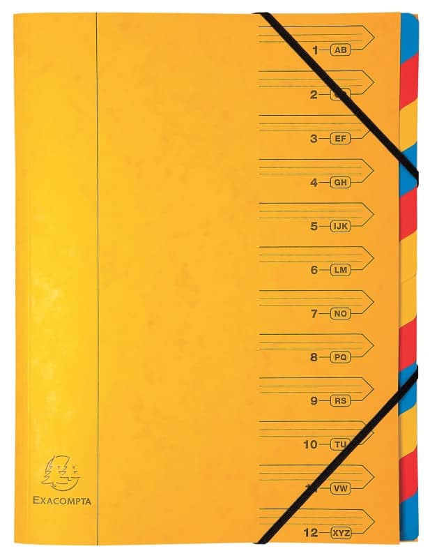 Trieur agrafé Exacompta Carte lustrée A4 Jaune Carte lustrée 24 x 32 cm