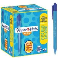Stylo-bille Papermate InkJoy 100 RT Rétractable Bleu 0,8 mm Moyen Bille 100 Unités