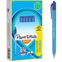 Stylo-bille Papermate InkJoy 100 RT Rétractable Bleu 0,8 mm Moyen Bille 20 Unités