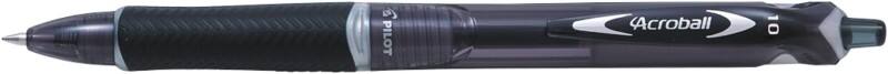 Stylo-bille Pilot Acroball Rétractable Noir 0,4 mm Moyen Conique Rechargeable 77% Recyclé