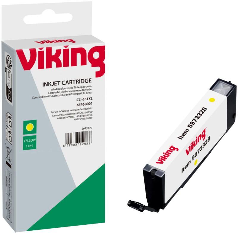 Cartouche jet d'encre Viking Compatible Canon CLI-551Y XL Jaune